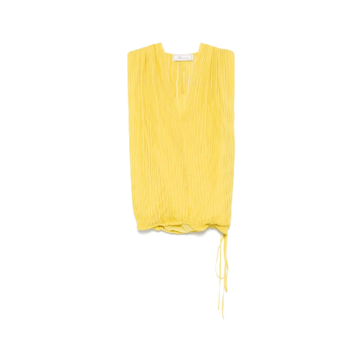 Blumarine pleated silk top - Yellow