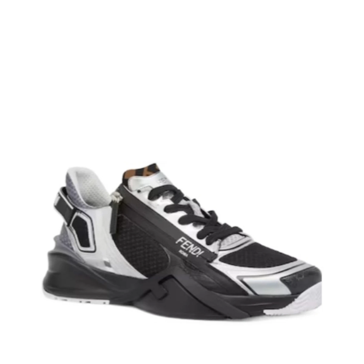 Black technical mesh running sneakers
