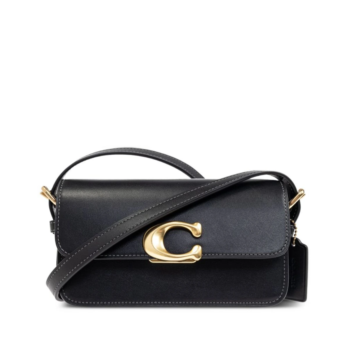 Coach logo-plaque shoulder bag - Black