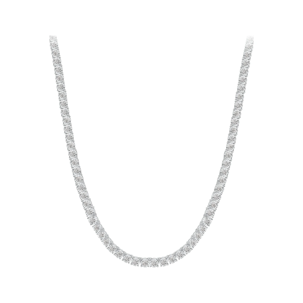 "Men's Diamond 24"" Tennis Necklace (8 ct. t.w.) in 14k White Gold - White Gold"