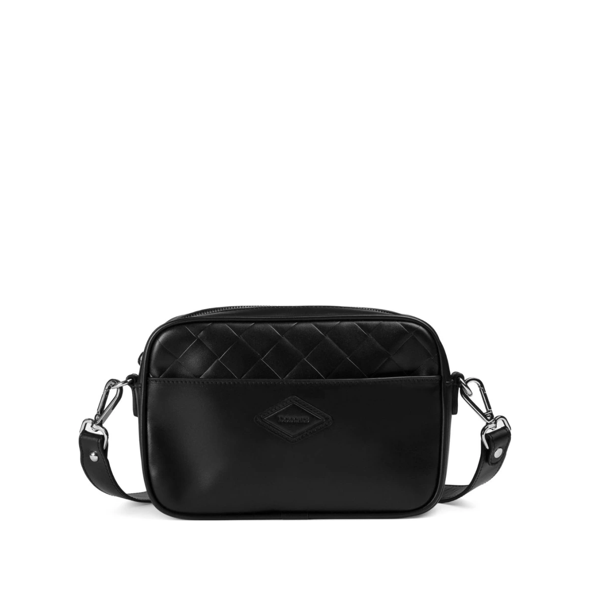 Doucal's matelassé-detail leather messenger bag - Black