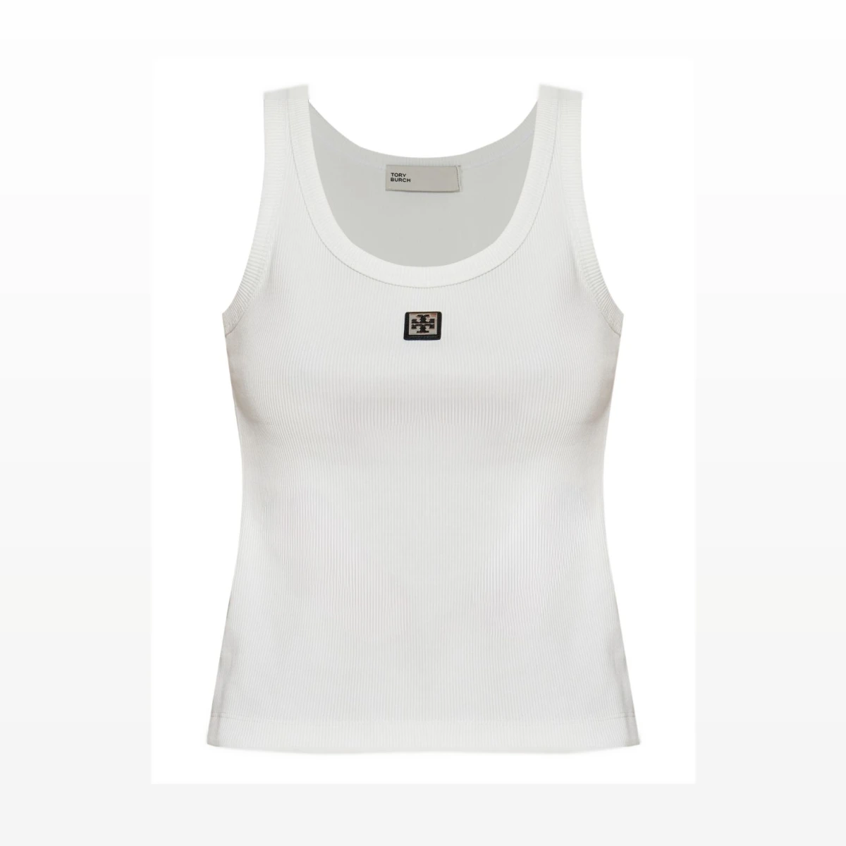 Tory Burch logo-patch tank top - White