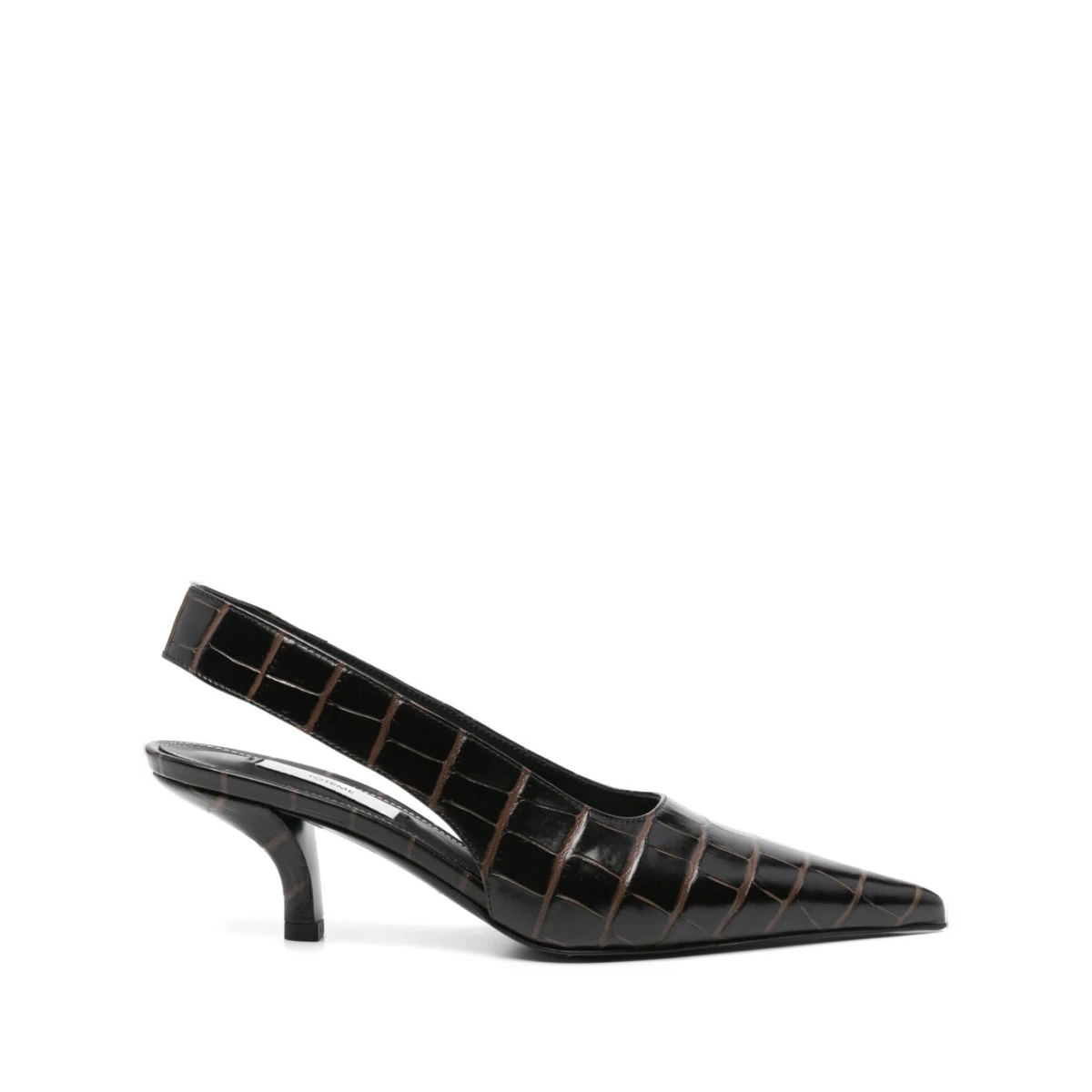 70mm crocodile-effect pumps - Brown