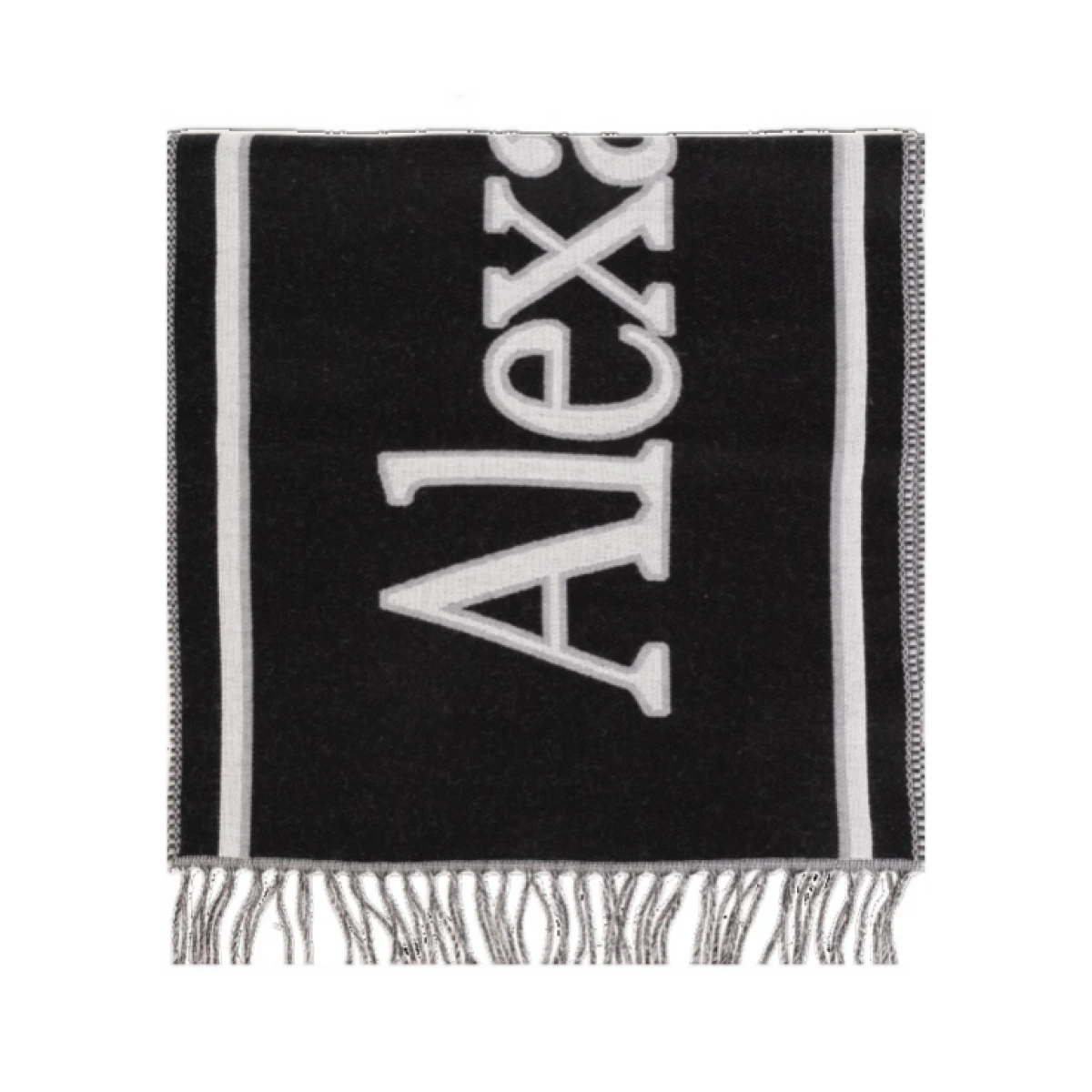 Logo-print wool scarf
