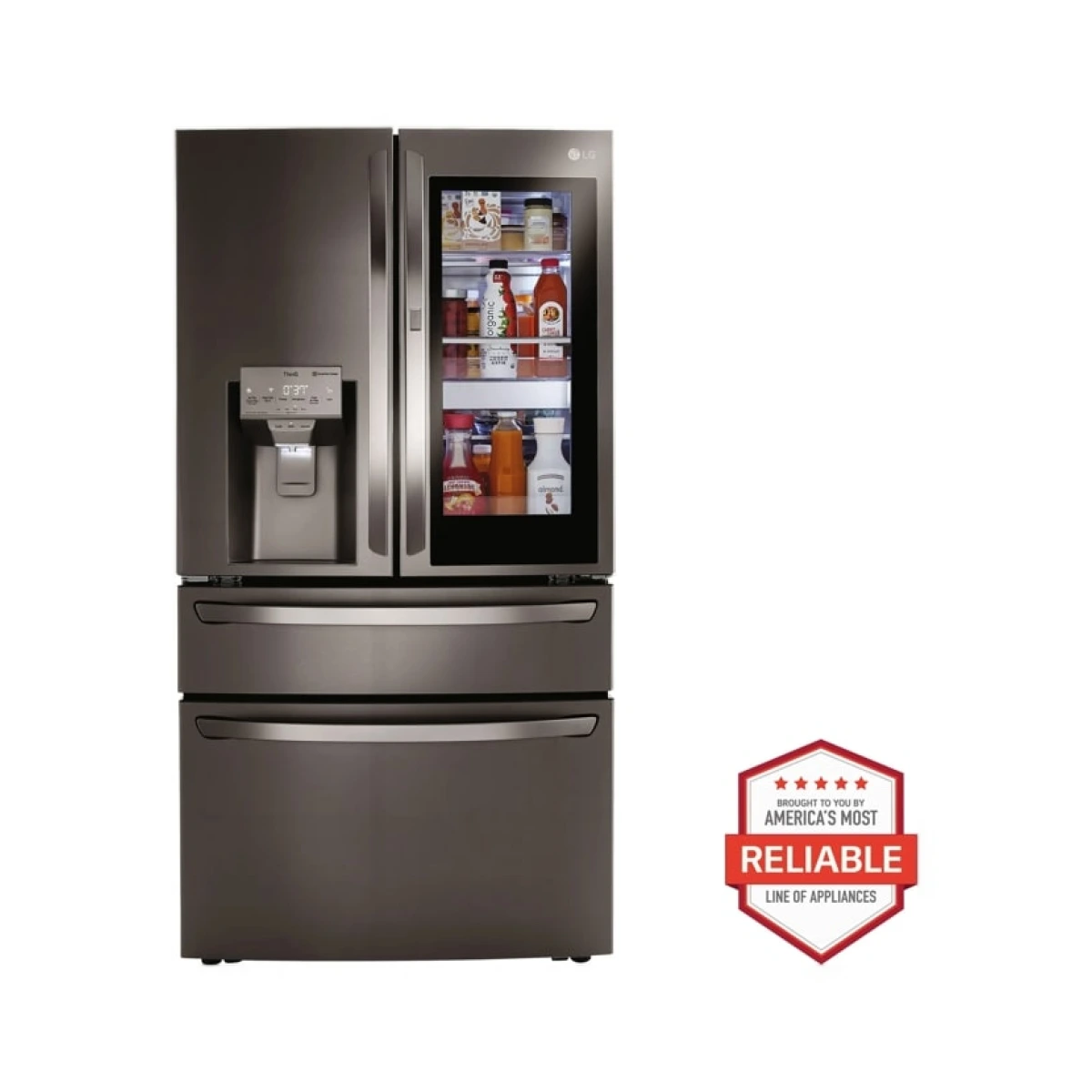 LG Smart InstaView™ Door-in-Door® Counter-Depth Refrigerator with Craft Ice™, Counter-Depth, Black Stainless Steel, . ft