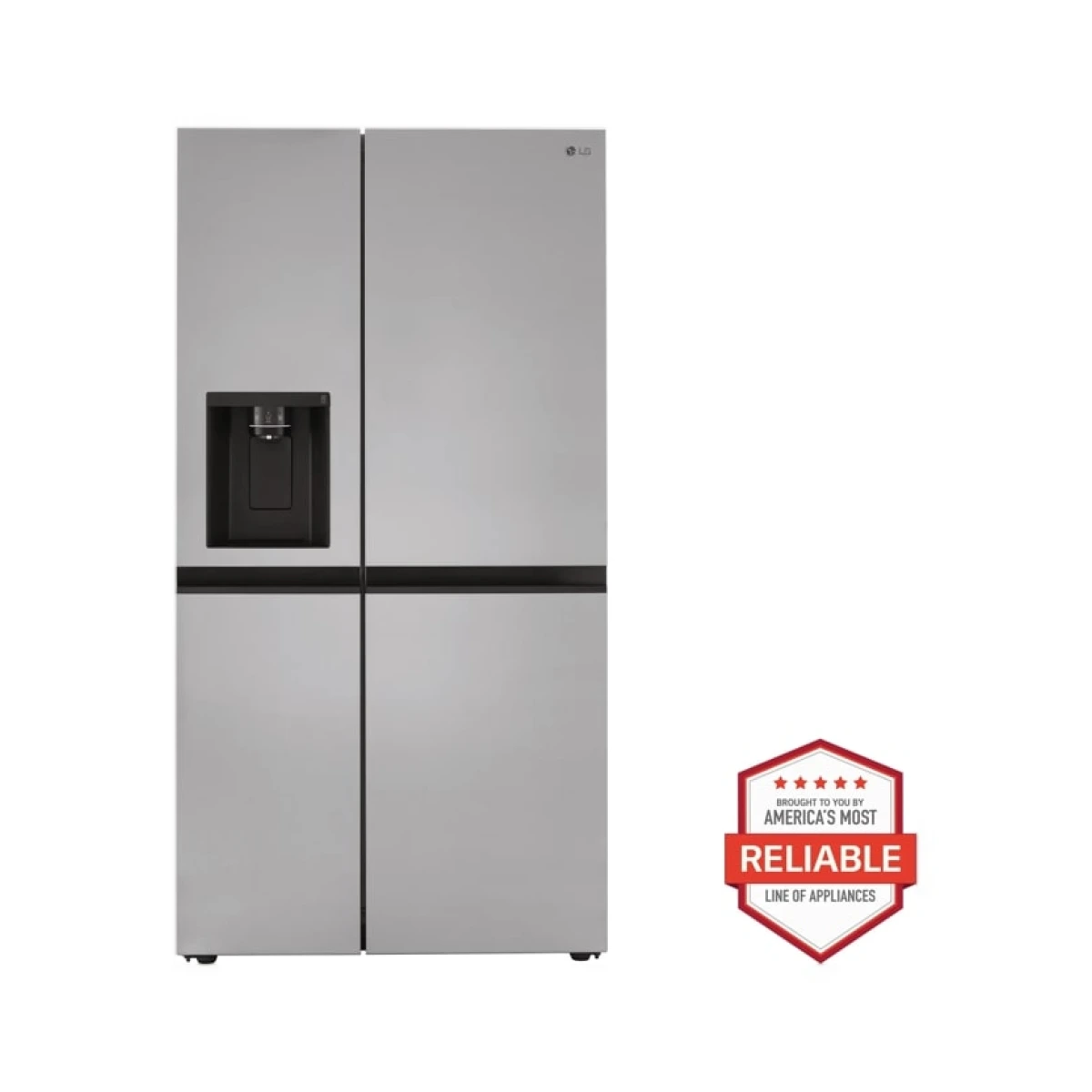 LG Side-by-Side Counter-Depth Refrigerator with Smooth Touch Dispenser, Counter-Depth, Print Proof Stainless Steel, . ft