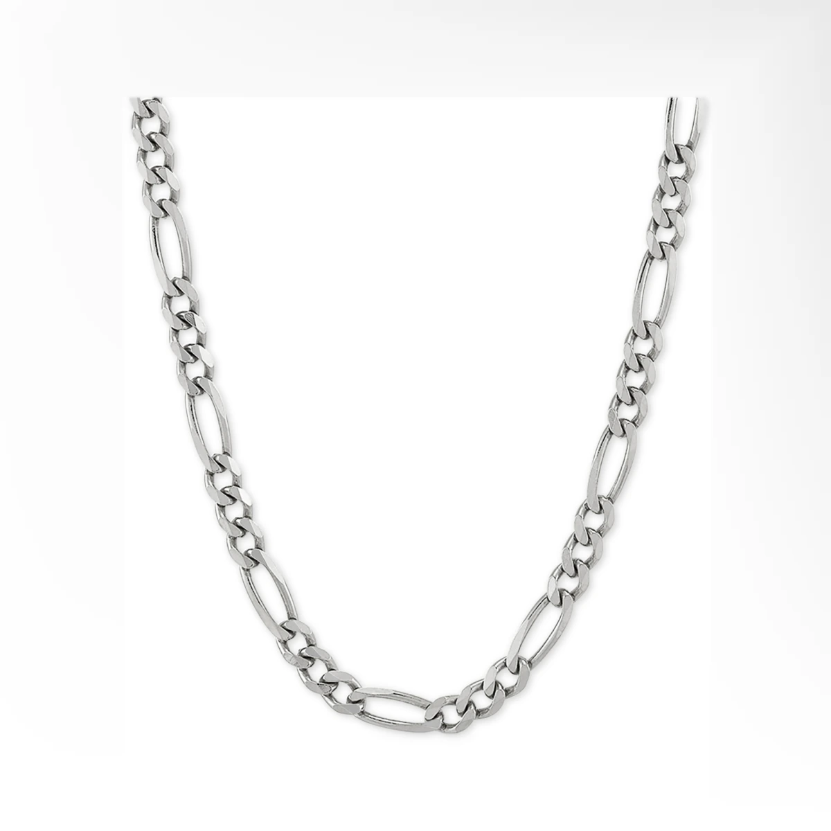"Figaro Link Chain 22"" Necklace (4-1/3mm) in Sterling Silver - Silver"