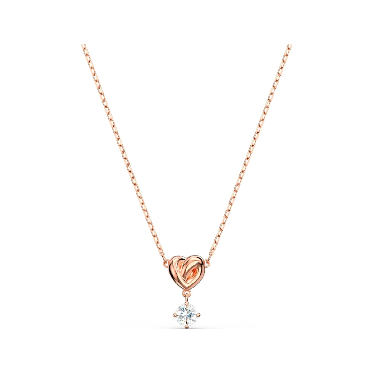 Lifelong Heart pendant, White, Rose gold-tone plated