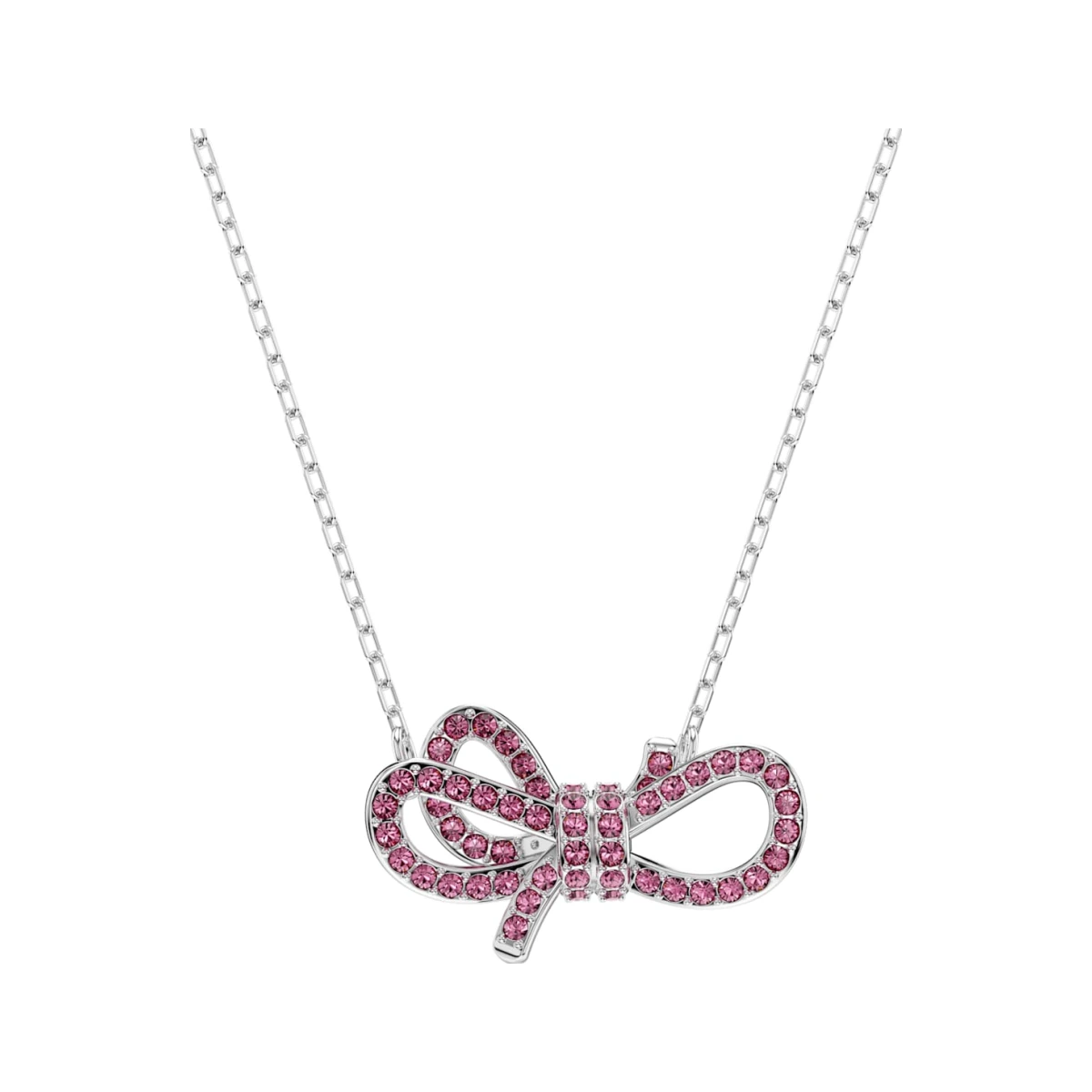 Lifelong Bow pendant, Bow, Pink, Rhodium plated