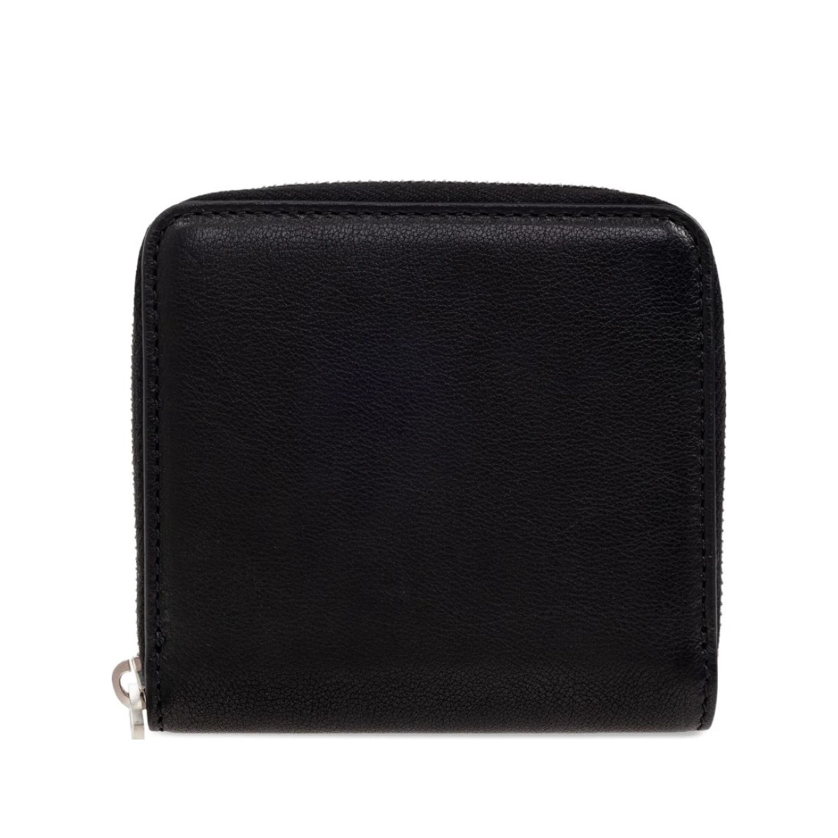 Zip-around leather wallet - Black