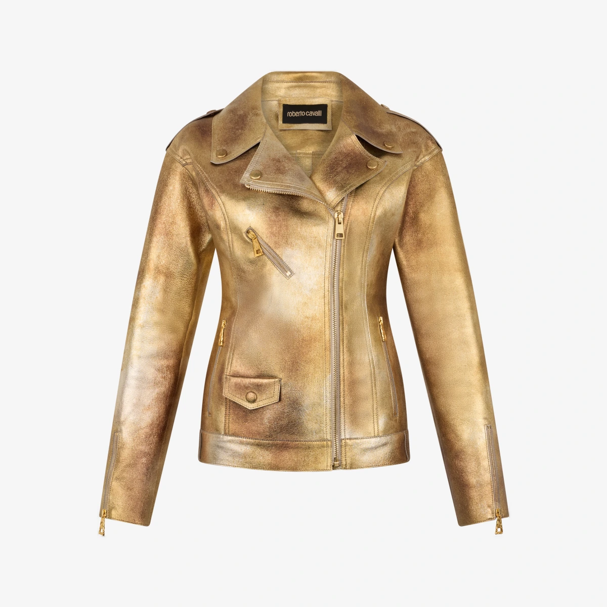 Metallic Effect Biker Jacket