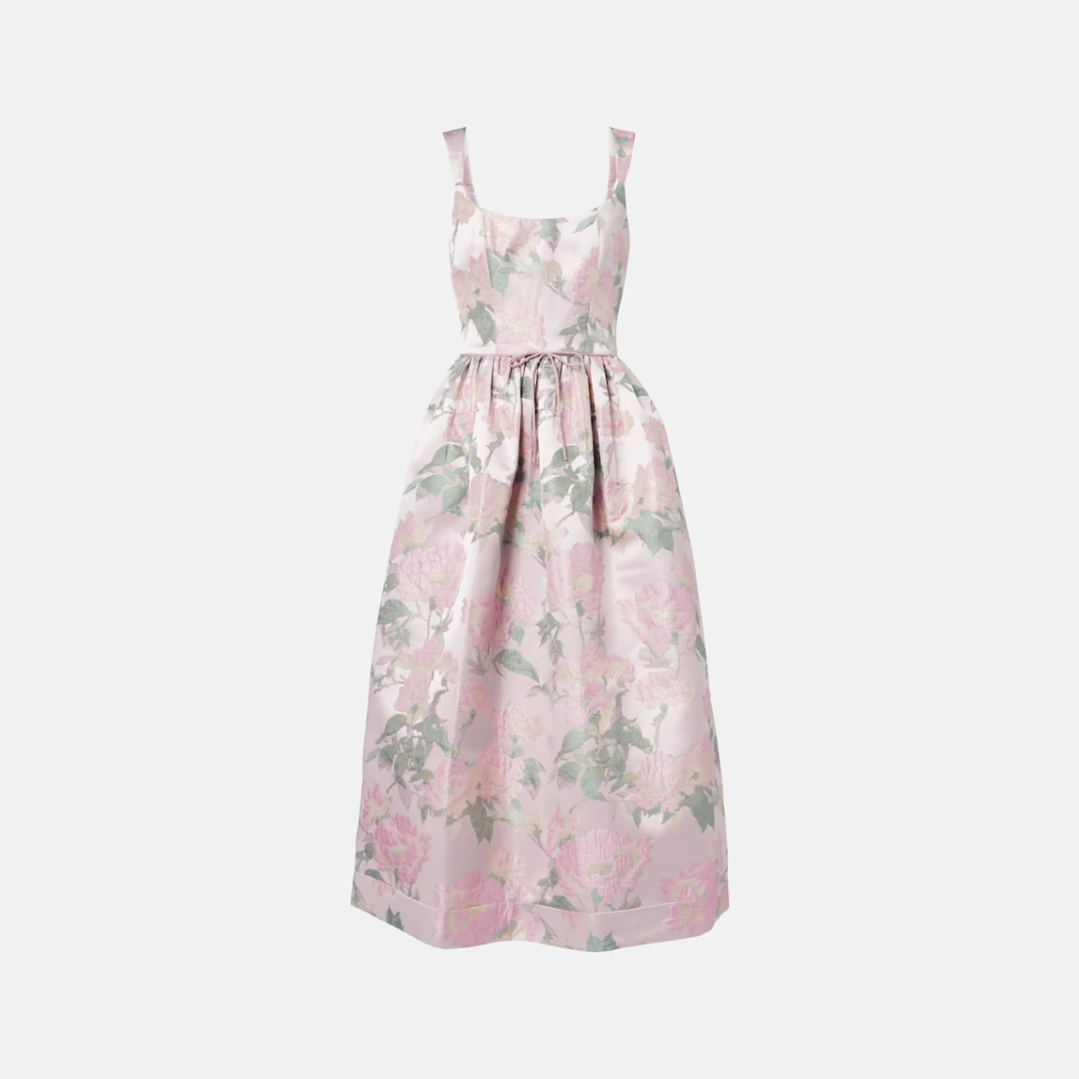 Apple floral brocade corset dress