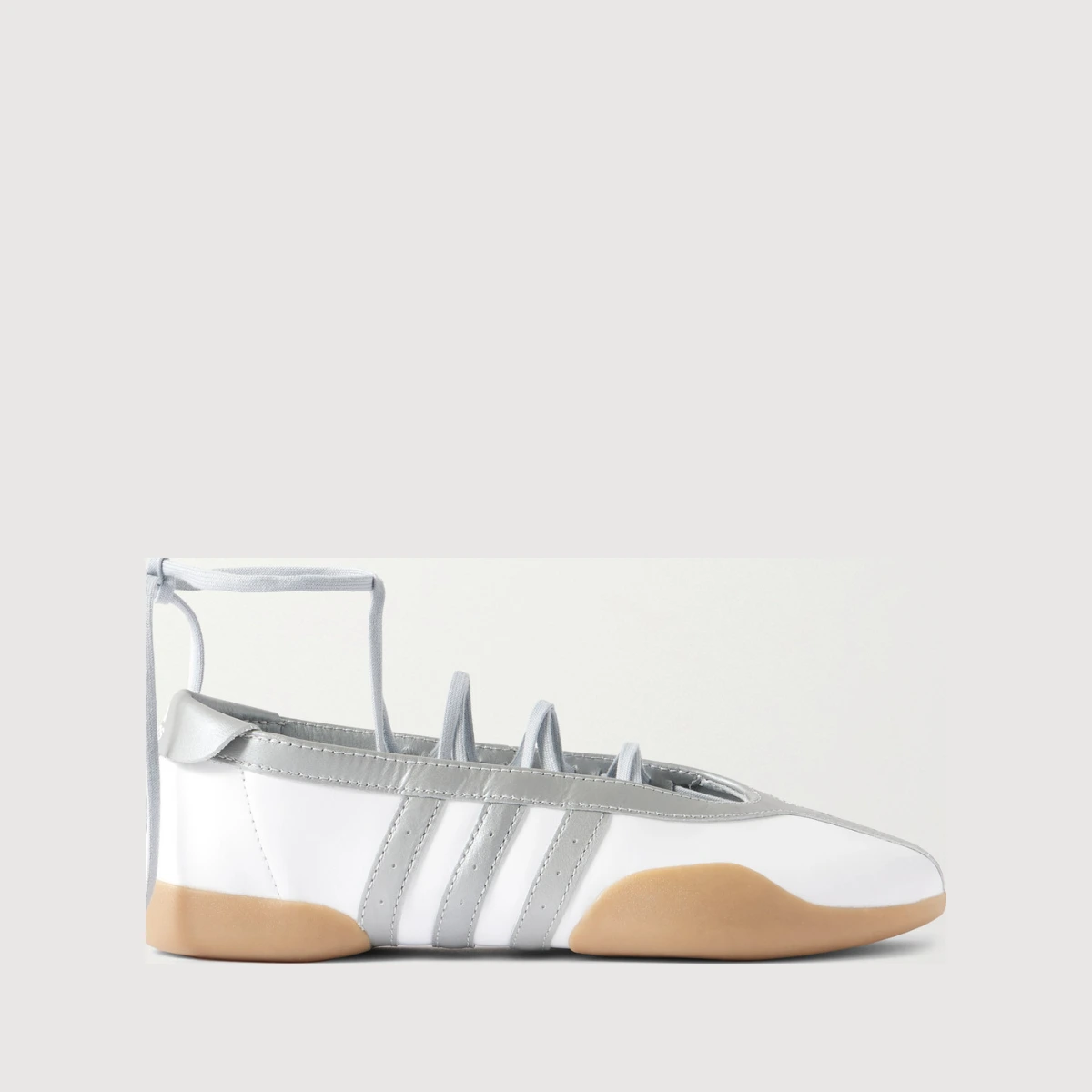 Taekwondo Mei Ballet Metallic Leather-trimmed Leather Sneakers - Silver