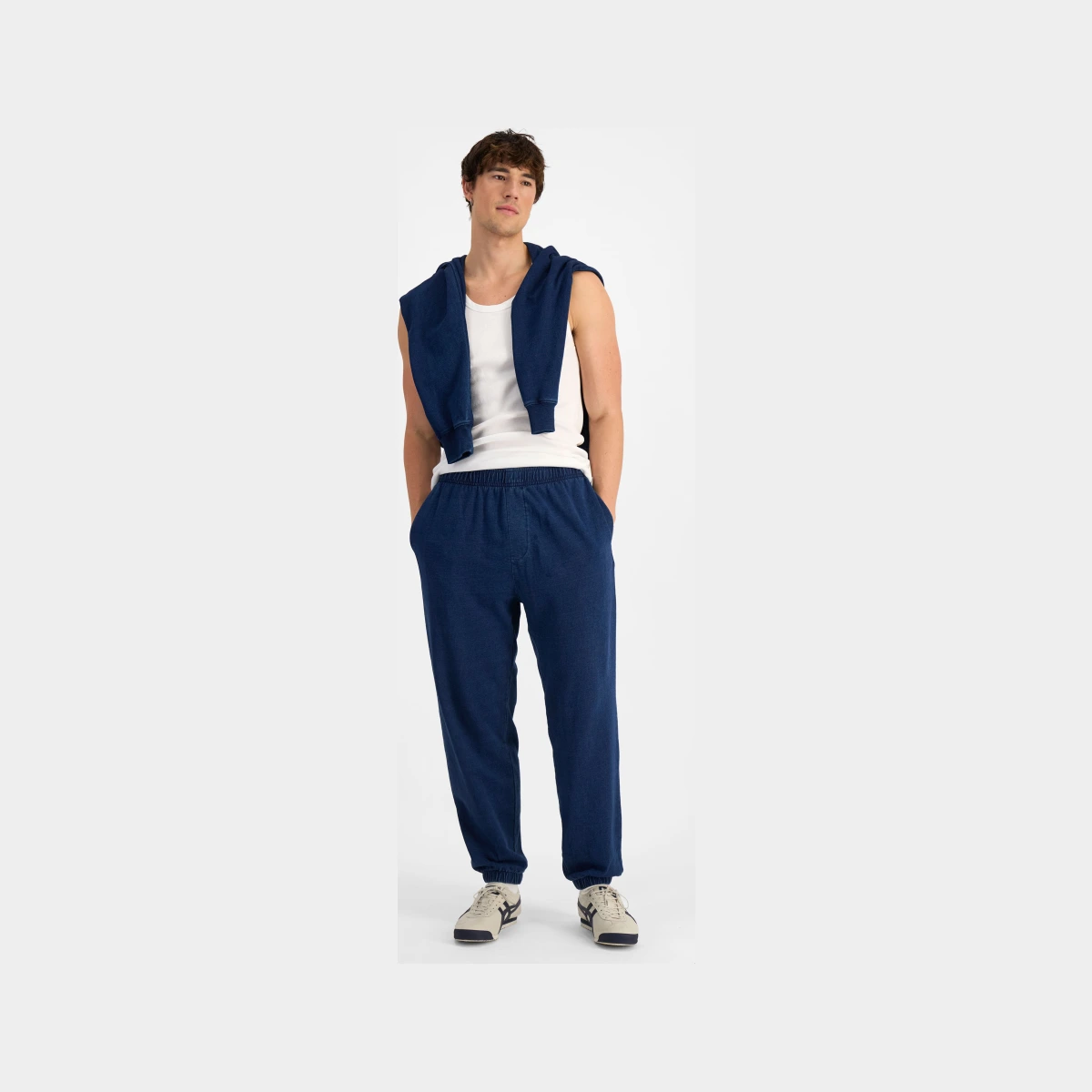 Men's Denim Wash Sweats Jogger in Sea Blue Denim
