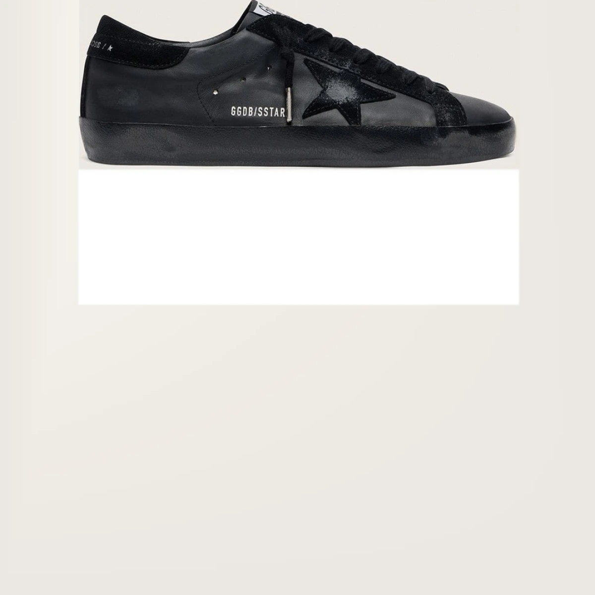 Golden Goose - Men's Super-star In Black Nappa With Suede Details And Black Foxing, Man