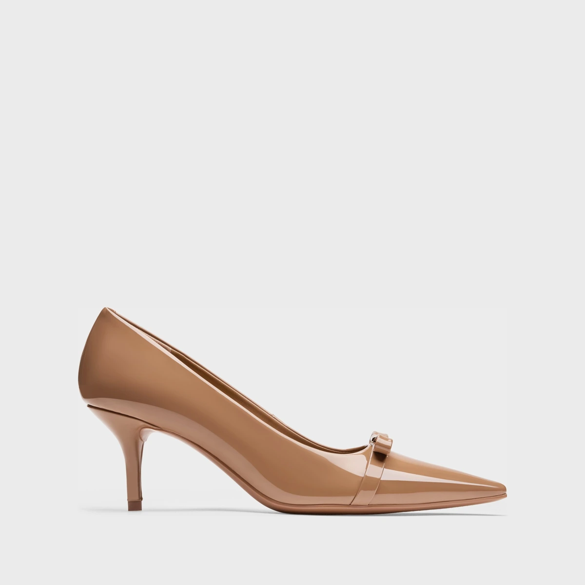 Charles & Keith - Dorian Patent Bow Pointed-Toe Stiletto-Heel Pumps