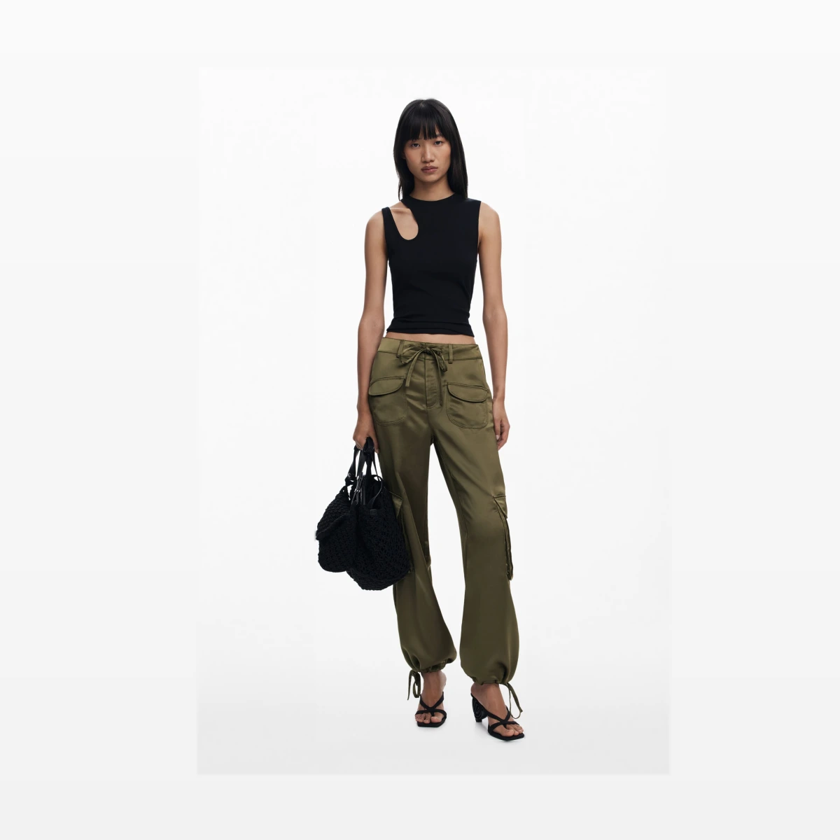 Pantalón largo satinado