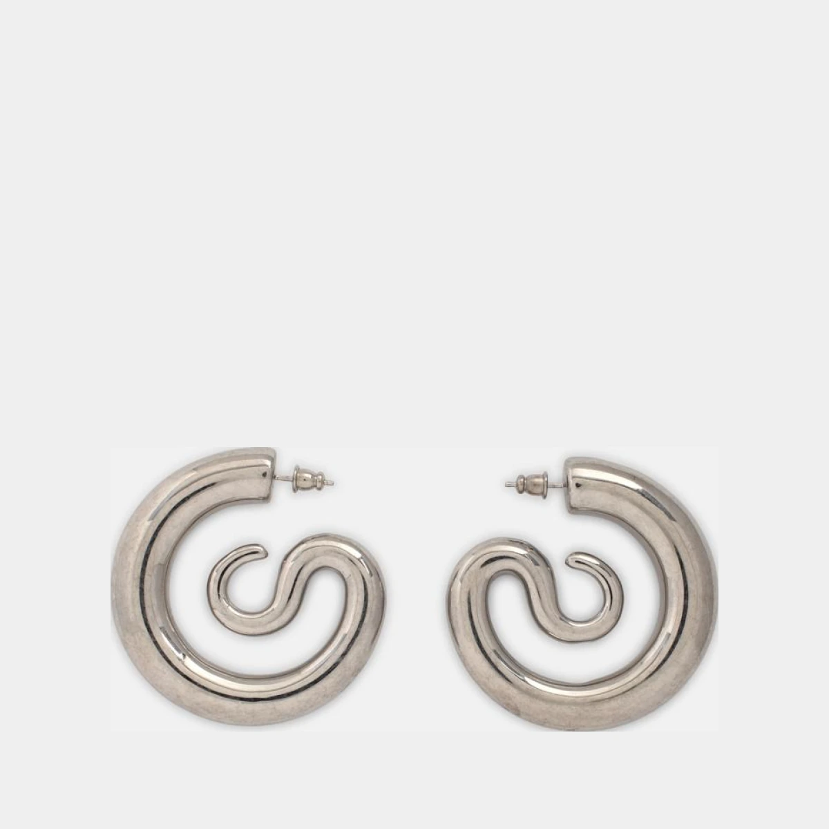 Silver 'Serpent Hoops Medium' Earrings