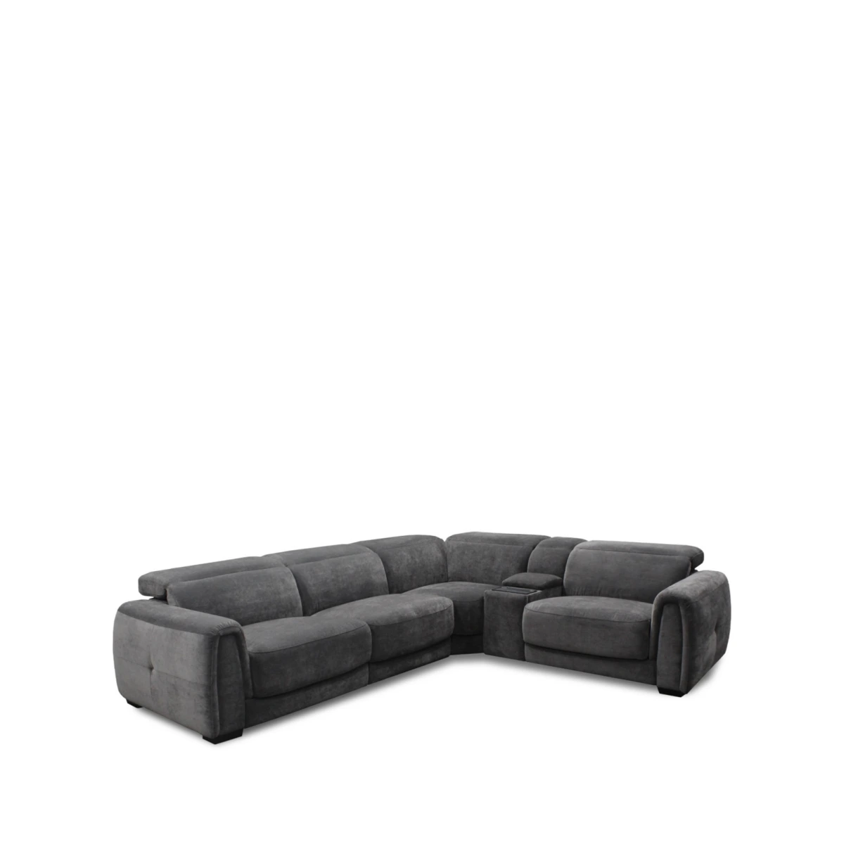 Brownell 5-Pc. L-Shape Sectional with 3 Power Motion Chairs & 1 Console, Exclusively at Anthracite