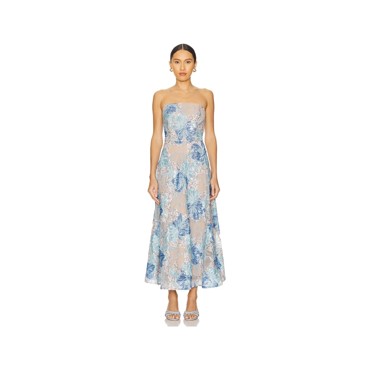 ELLIATT Leonie Cocktail Midi Dress in Baby Blue. - M also in