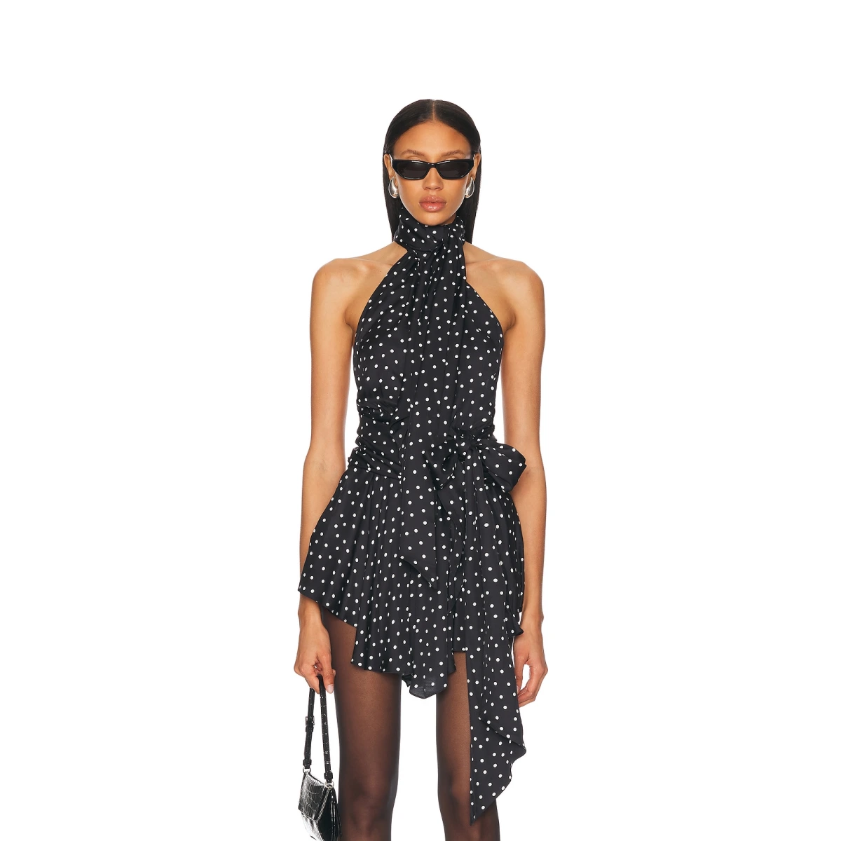 Alexandre Vauthier Polka Dot Sleeveless Blouse in Black - Black. 34 also
