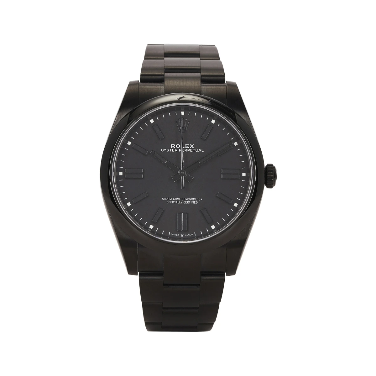 MINDS Rolex Oyster Perpetual in Black - Black.  a