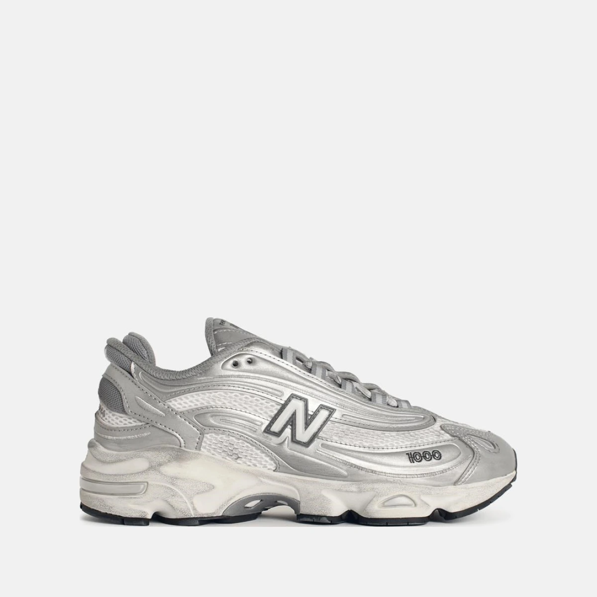 '1000' Silver Fabric Blend Sneakers