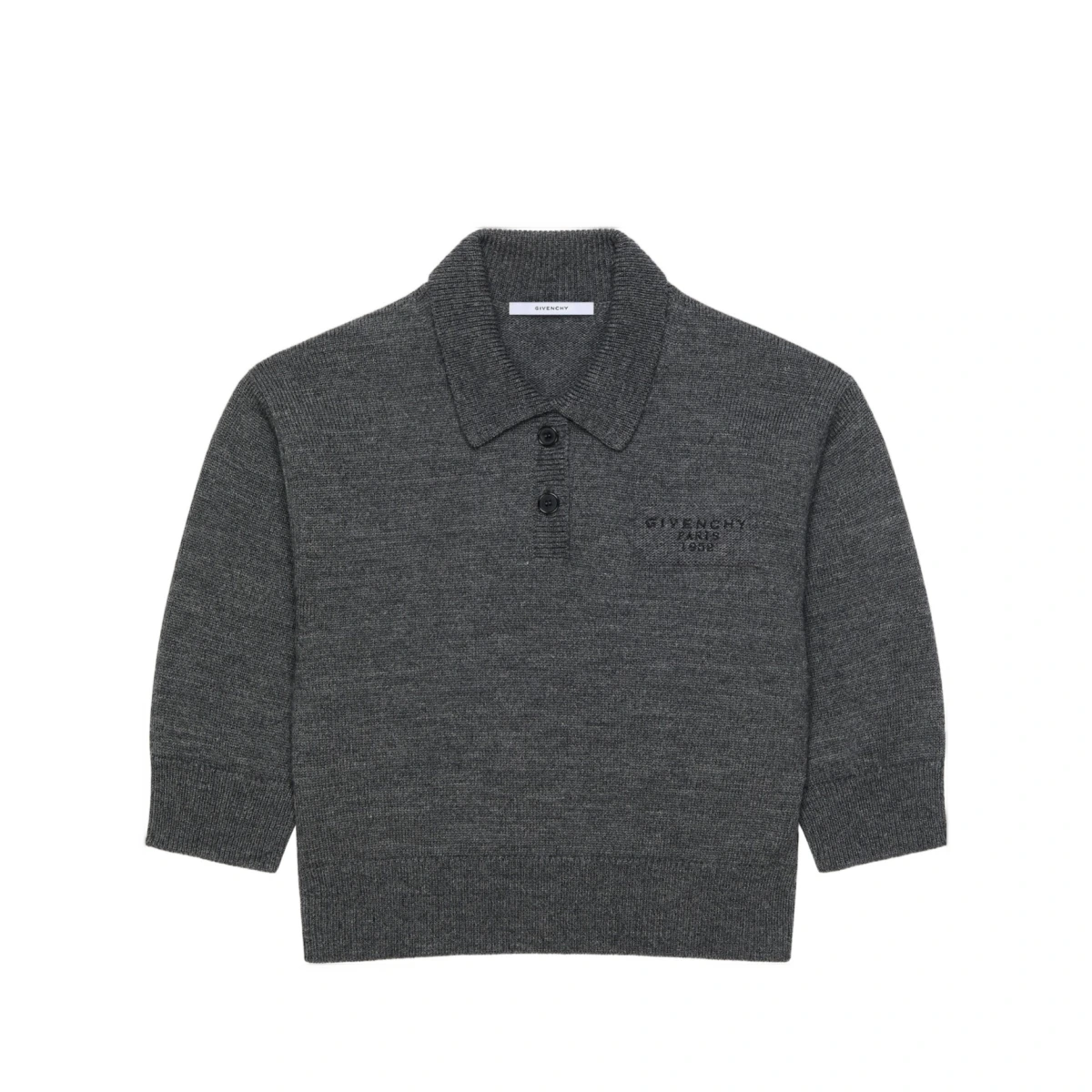 Polo top in wool
