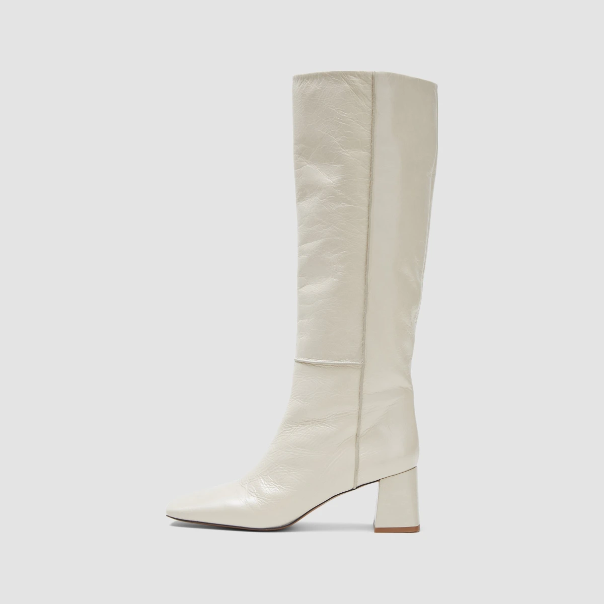 Heeled Knee High Patent Leather Boots - 36