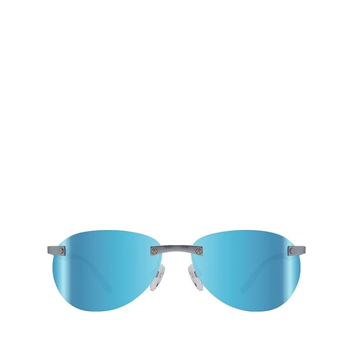 NRGY Voyager Sunglasses in Satin Chrome & Blue Water. a