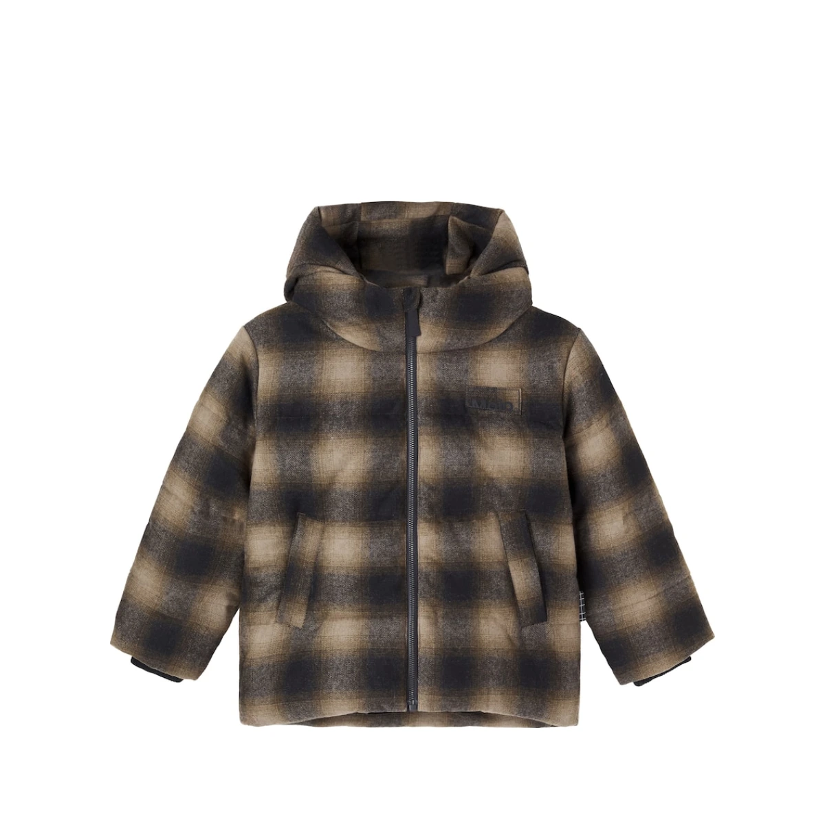 Hilo checked puffer jacket