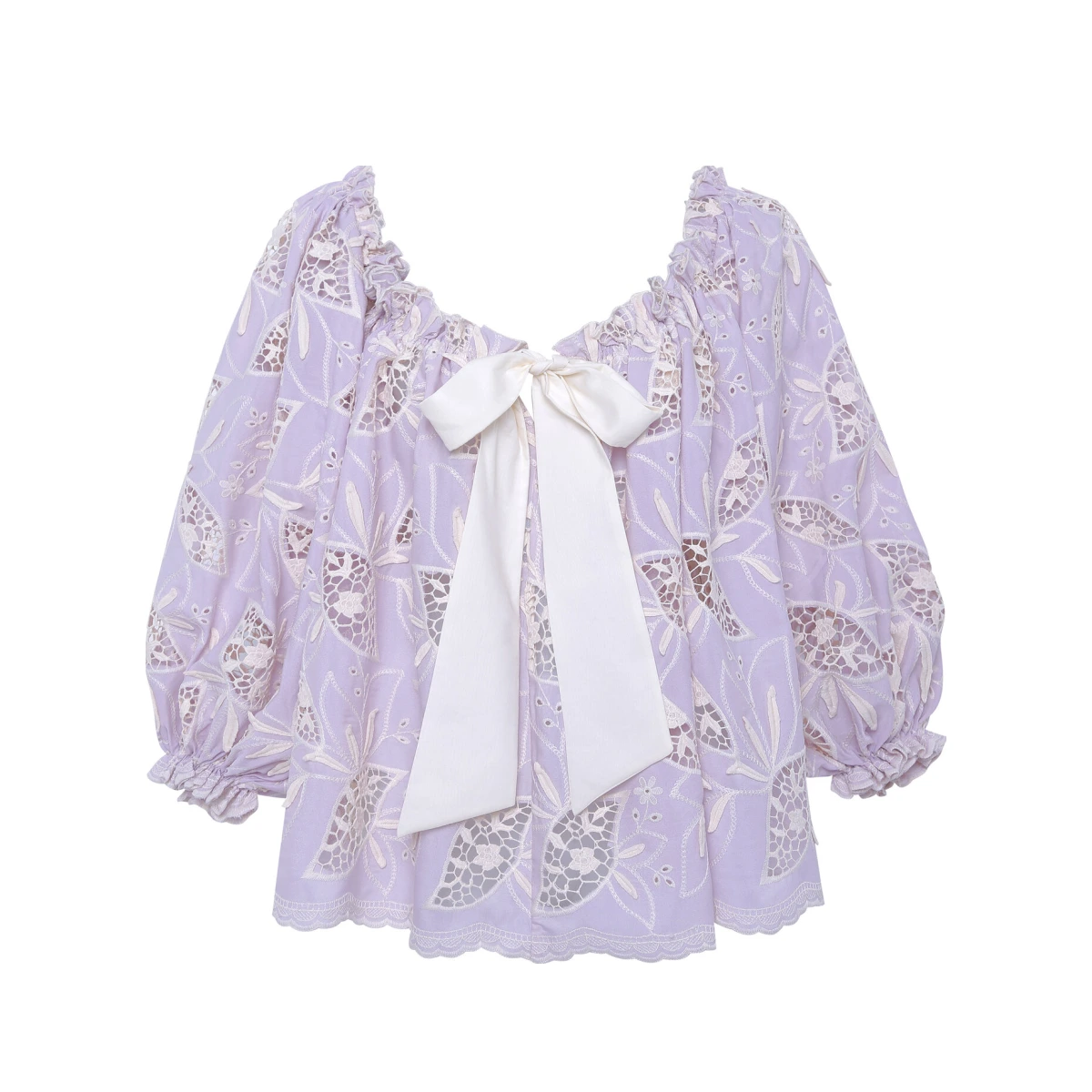 Lune Embroidered Poplin Top