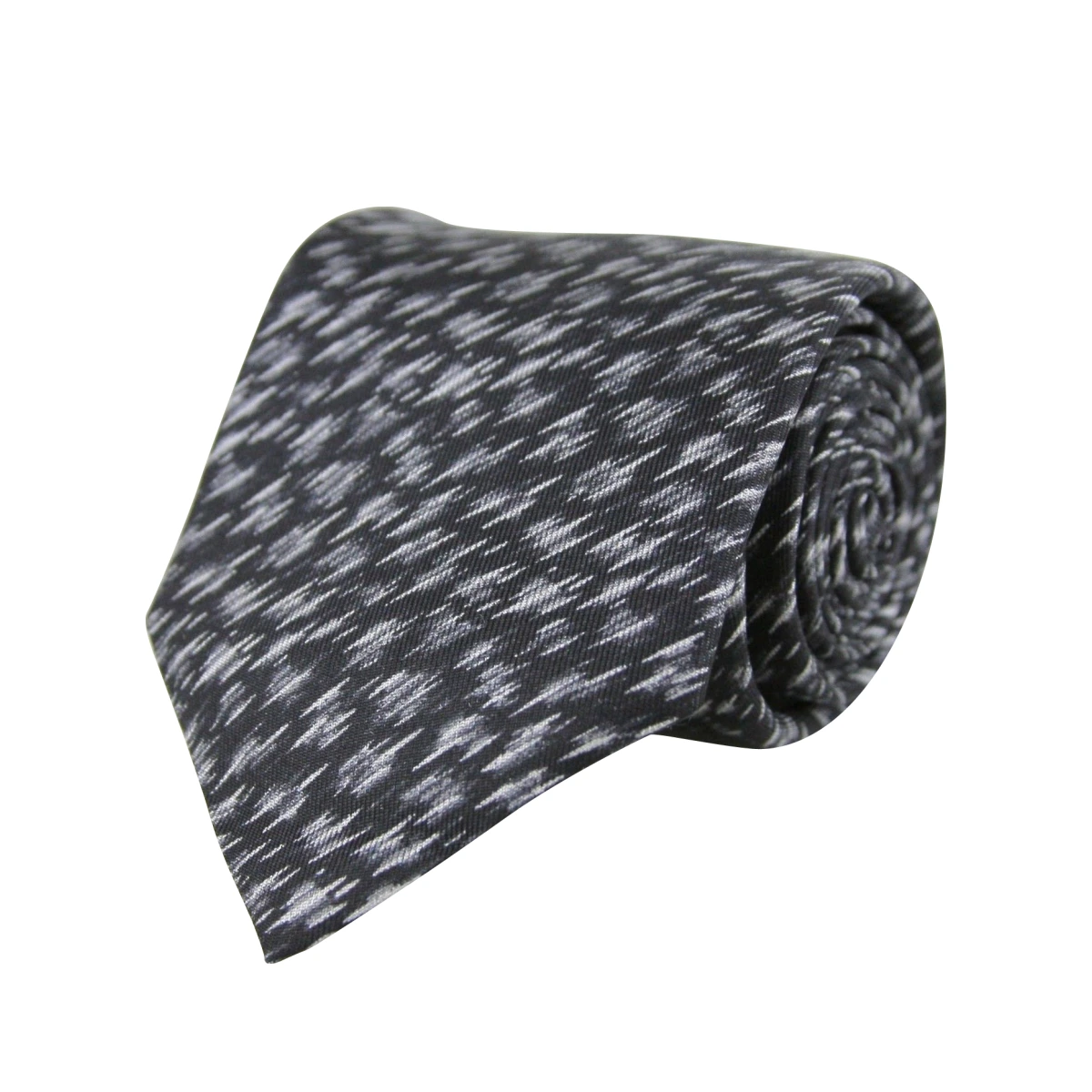 Bottega Veneta Men's Dry Brush Black/White Silk Pattern Tie