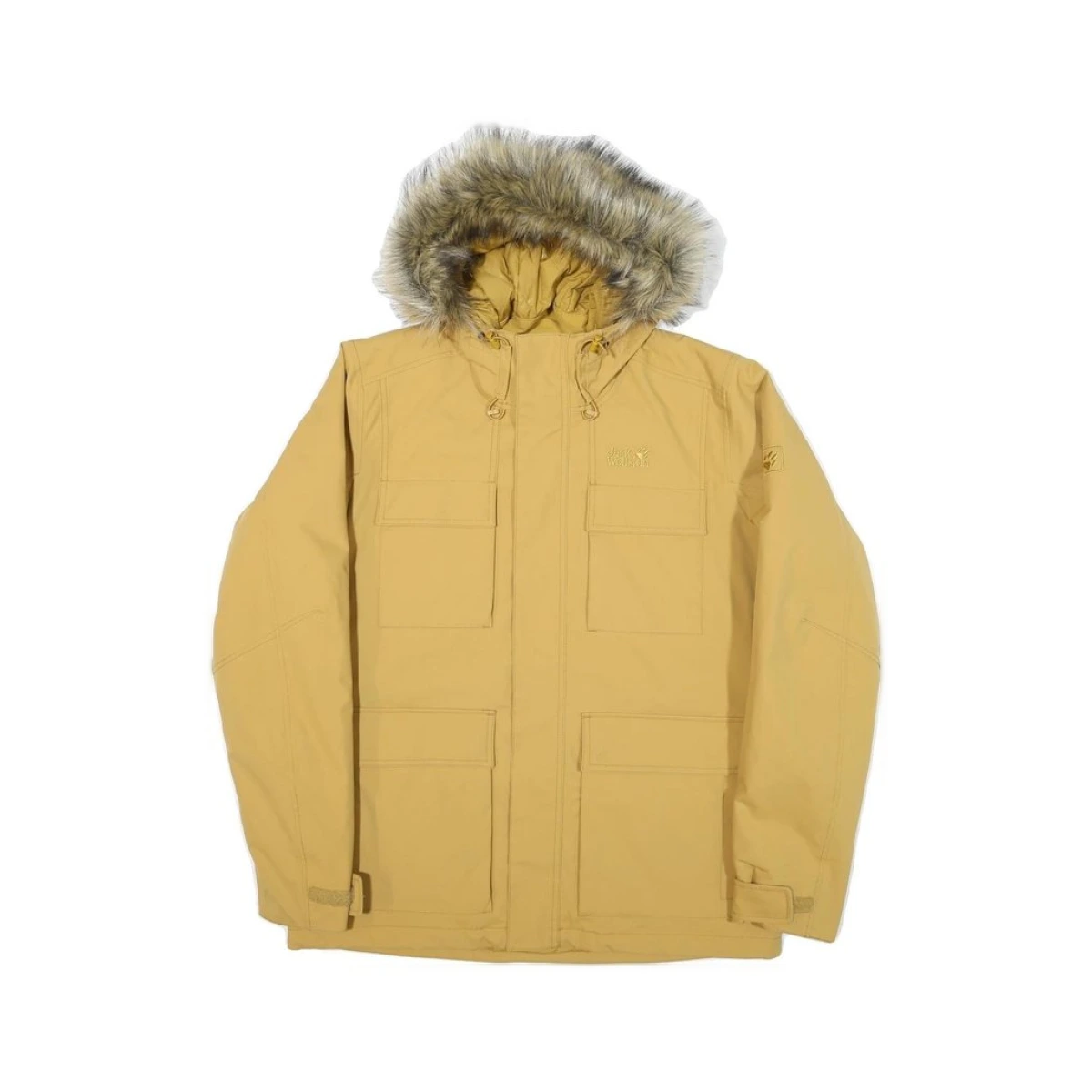 JACK WOLFSKIN Mens Yellow Outdoor Softshell Jacket M Polyester Blend Zip Hooded