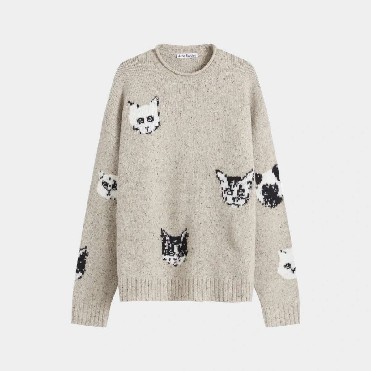 Acne Studios Sweater Knitted Jacquard Beige