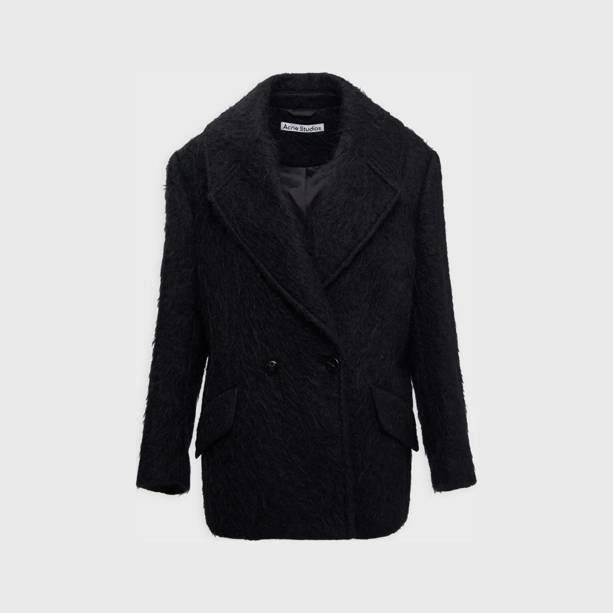 Acne Studios Coat Relaxed Wool-Mohair Black