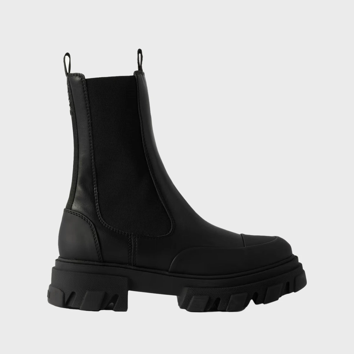 Ganni Boots Cleated Mid Chelsea Stitch Black EUR
