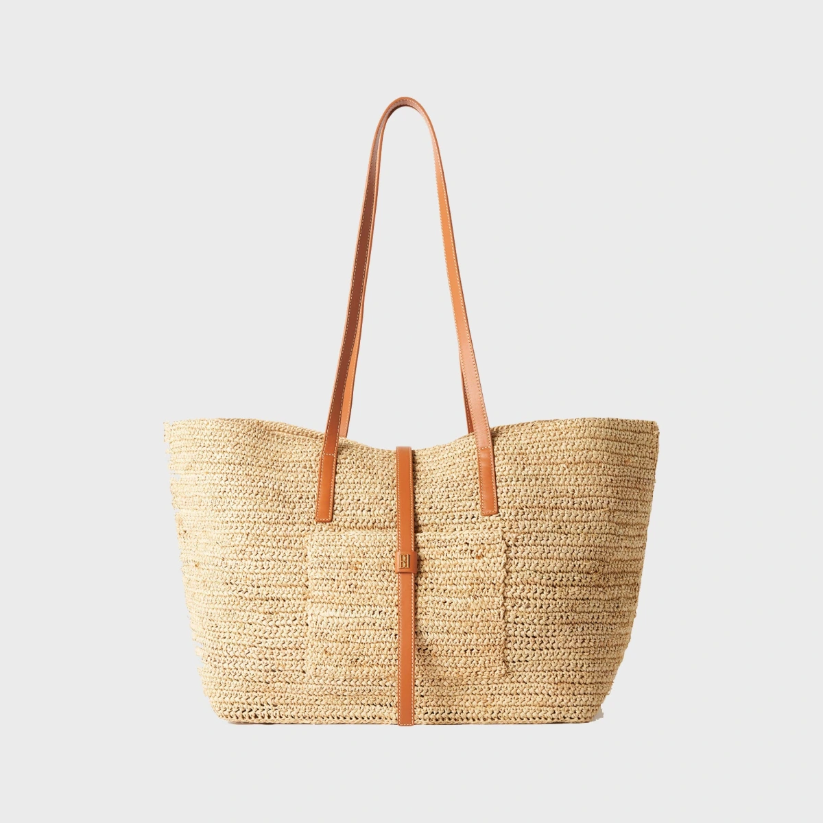 By Malene Birger Palla straw tote bag Camel ONESIZE