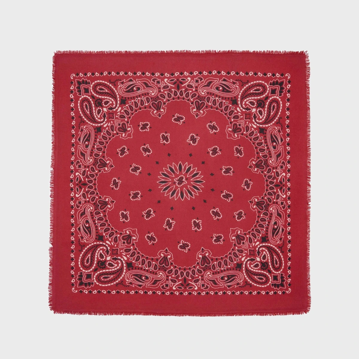 KUJTEN Hachiko Cashmere Bandana Scarf Red ONESIZE