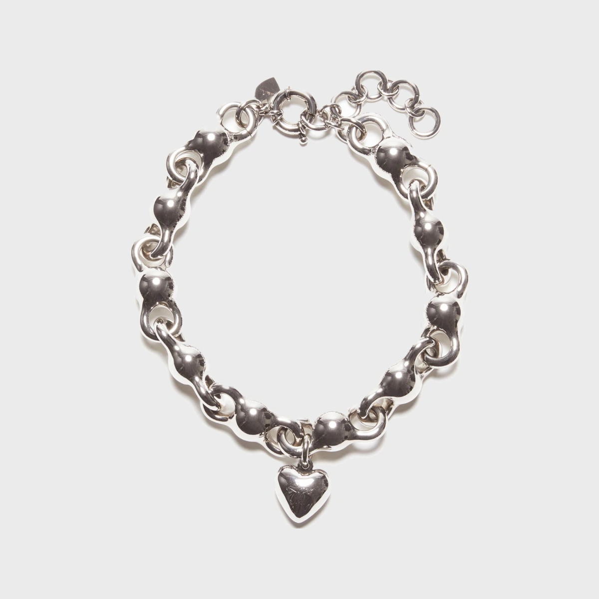 Acne Studios Heart Charm Necklace Silver ONESIZE