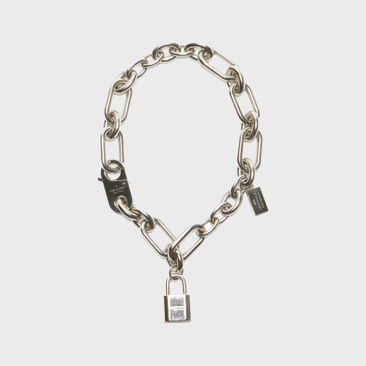 Acne Studios Padlock Chain Bracelet Silver ONESIZE