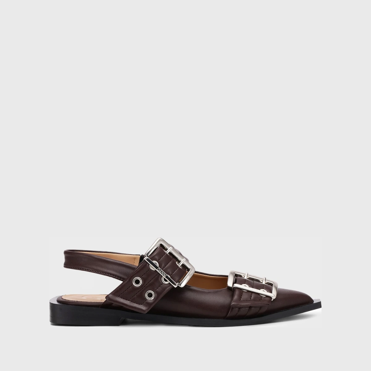 Ganni Ballerina Feminine Buckle Chocolate EUR
