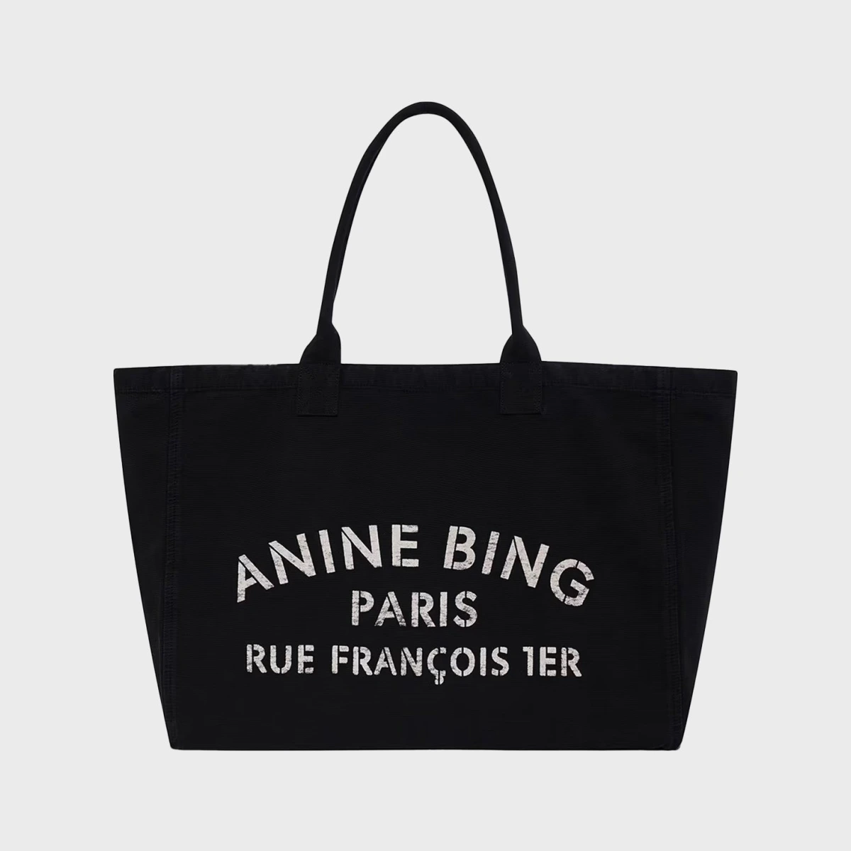 Anine Bing Leo Canvas Tote Black ONESIZE