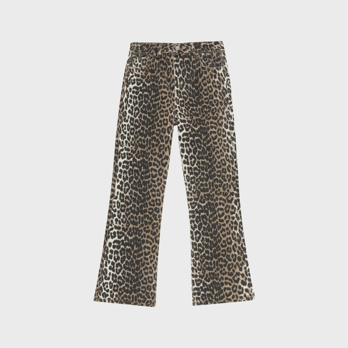 Ganni Jeans Betzy Cropped Leopard