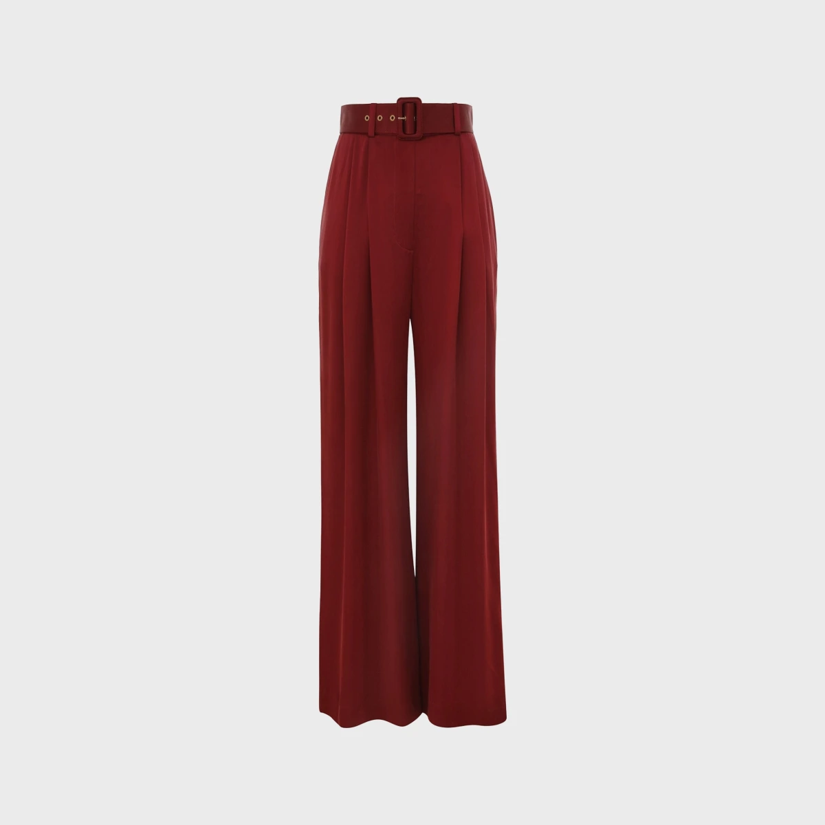 Zimmermann Silk Tuck Pant Burgundy