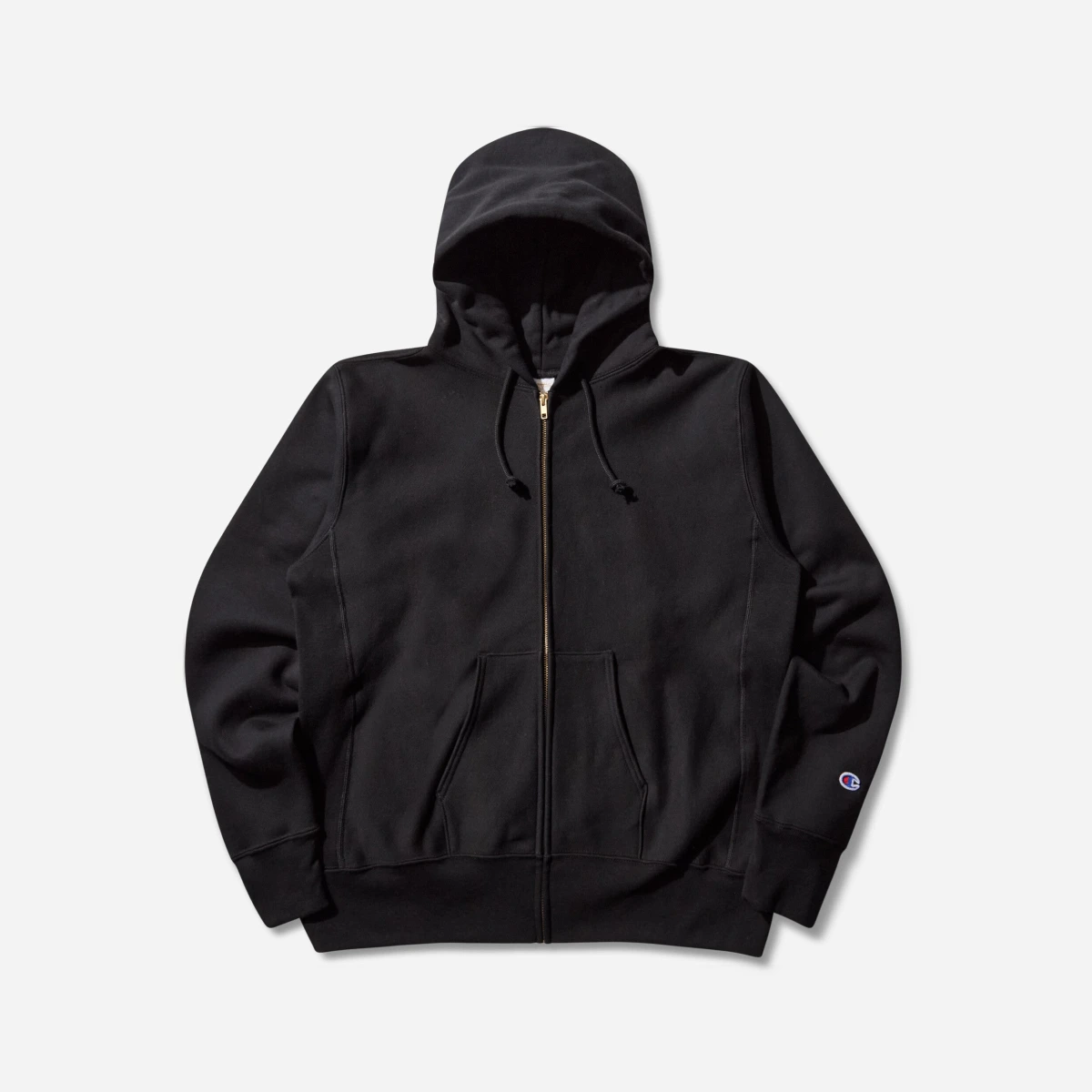 Men s Made in USA Reverse Weave Zipped Hoodie Black