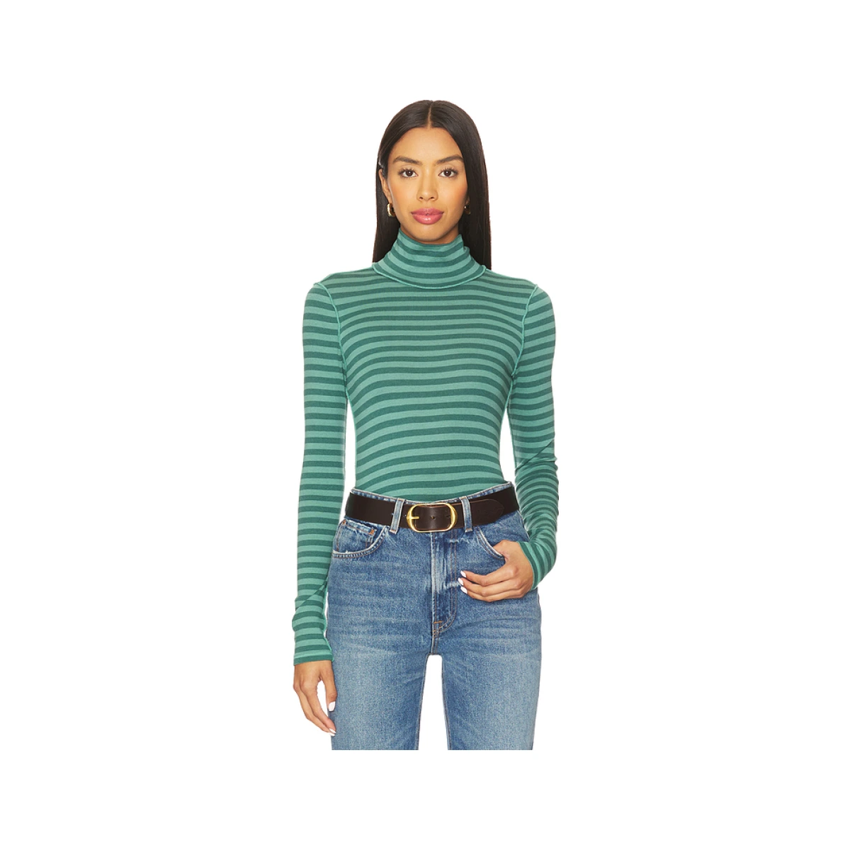 Free People x We The Free Good Good Turtle Stripe Top In Rainforest Combo in Green. - XS also in
