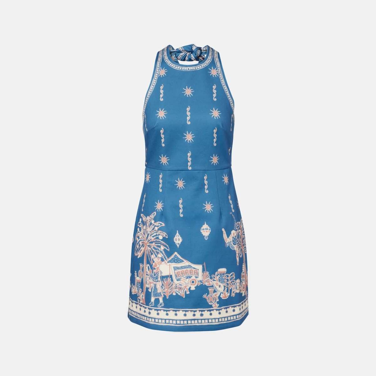 Alémais Acacia printed halterneck cotton minidress