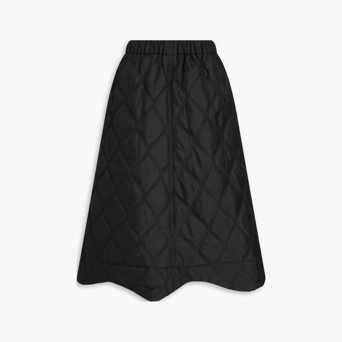 Quilted shell midi skirt - Black - DE 32