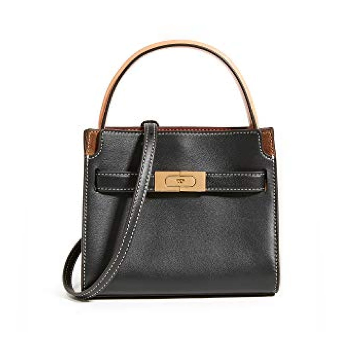 Tory Burch Women's Petite Lee Radziwill Double Bag, Black, One Size